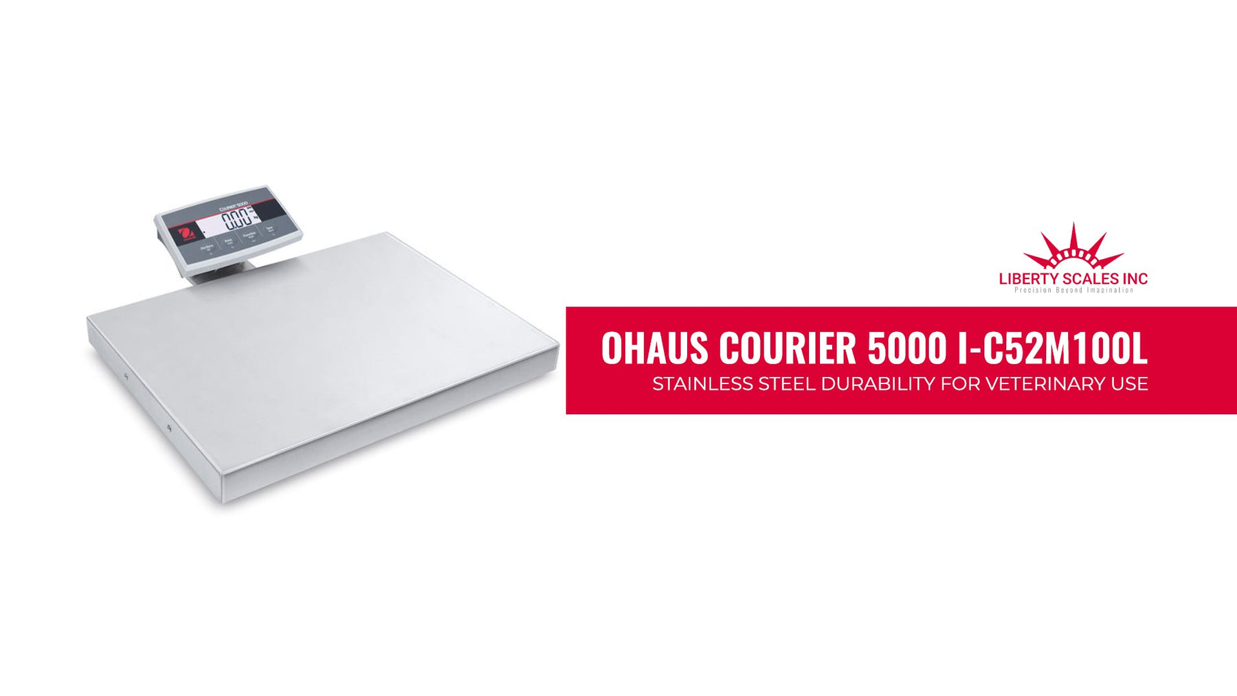 Ohaus Courier 5000 i-C52M100L: Stainless Steel Durability for Veterinary Use