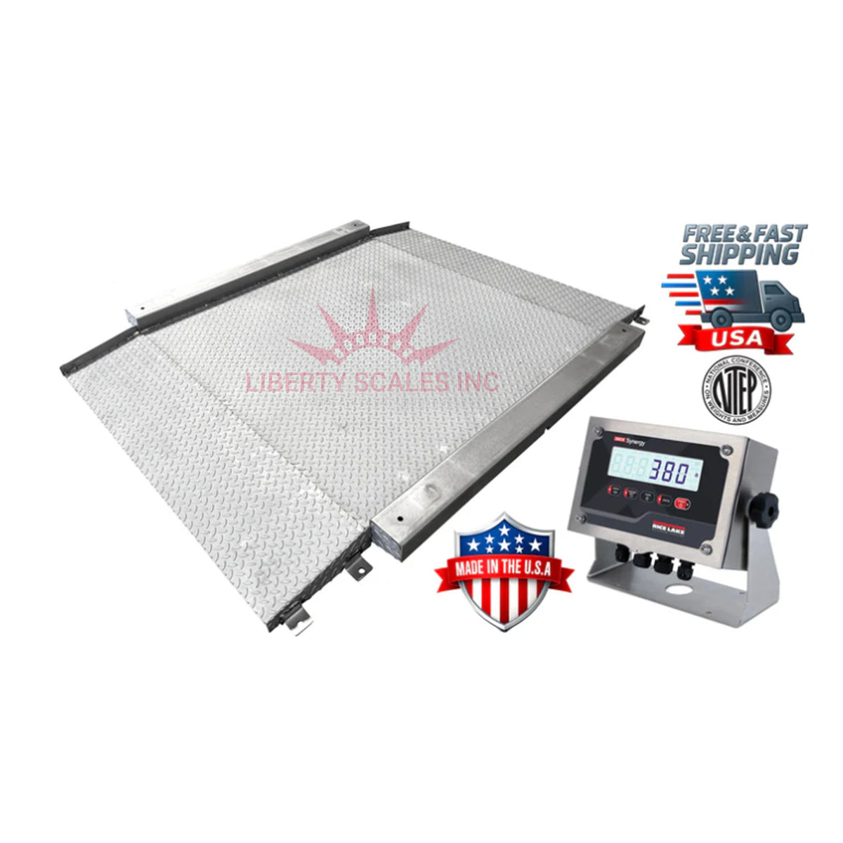 Liberty LS-917-SS-R Premium Stainless Steel Drum Scale 2.5' x 2.5' (30' x 30') | 3' x 3' (36' x 36')| 4' x 4' (48' x 48')