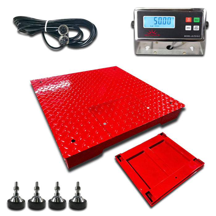 Liberty LS-700-4X4 Heavy Duty General Purpose Floor Scale | 48" x 48" | Capacity of 1,000 lbs, 2,500 lbs, 5,000 lbs, 10,000 lbs & 20,000 lbs