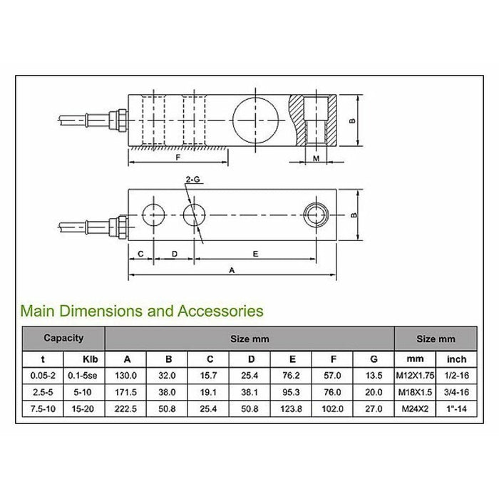 GX-1-4k lb NTEP Shear Beam Load Cell Sensors for Platform Floor Scale with Feet & Spacers - SellEton Scales