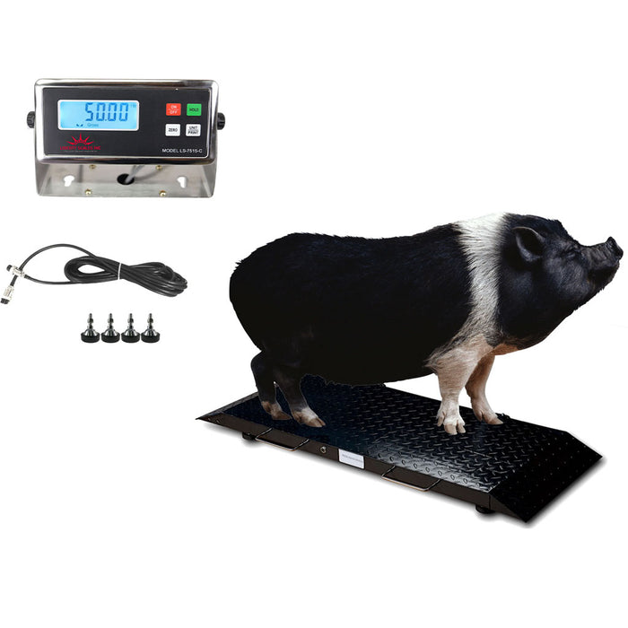 LS-920-2k Industrial portable floor Scale 50" x 20" for Small Animal up to 2000 lbs