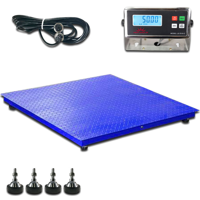 Liberty LS-700-3x3 Heavy Duty General Purpose Floor Scale | 36" x 36" | Capacity of 1000 lbs, 2500 lbs & 5000 lbs