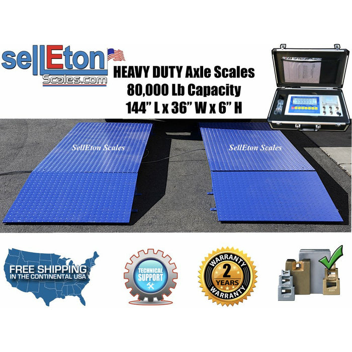 Liberty LS-80KX Heavy Duty 12' Truck Axle Scale 80,000 lbs capacity