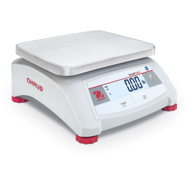OHAUS 9.65” x 7.48” Valor 1000 V12P20T Food-safe Scale 50 lb x 0.02 lb