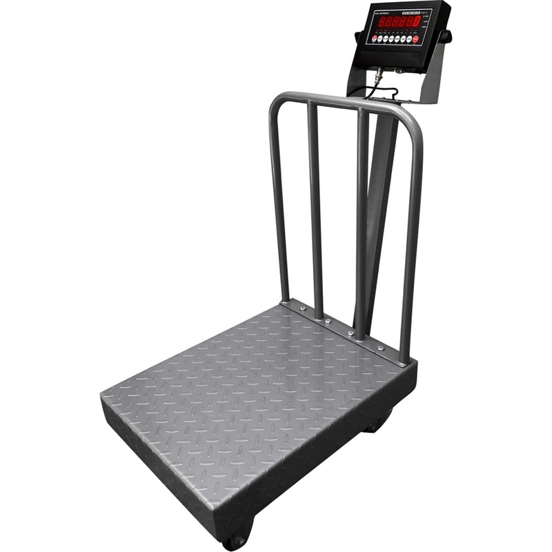 LS-915-BWD  NTEP / Legal for trade Diamond Plate Bench Scale with Wheels and Backrail + Software