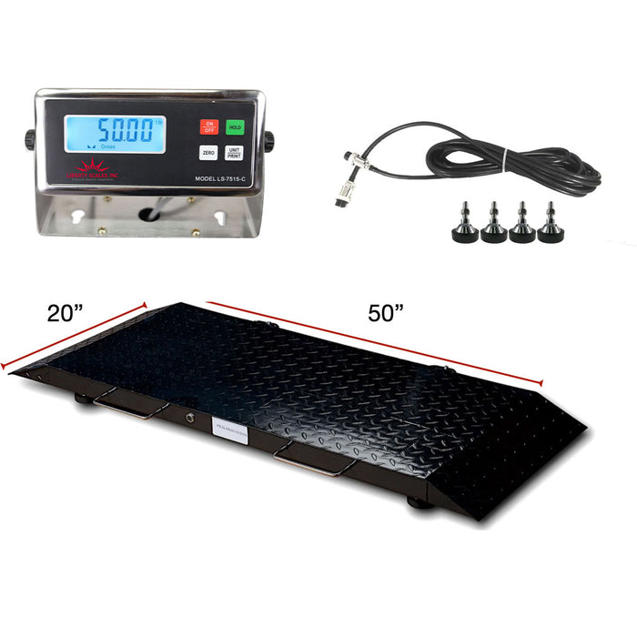 LS-920-2k Industrial portable floor Scale for Small Animal up to 2000 lbs