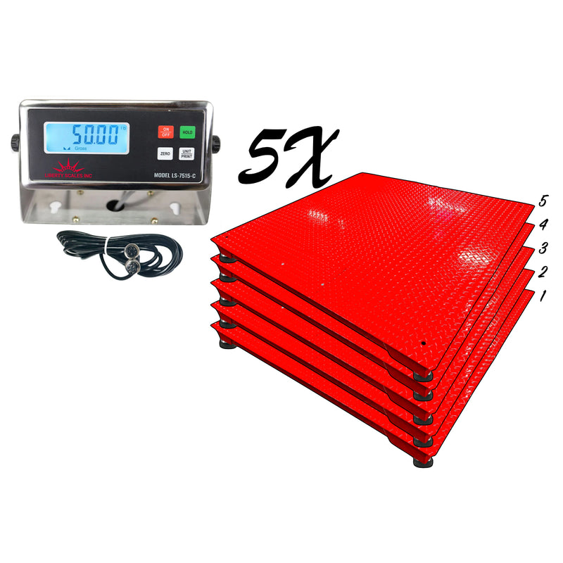 Liberty Multi-pack Floor Scales | LS-700-4x4  | 48" x 48"