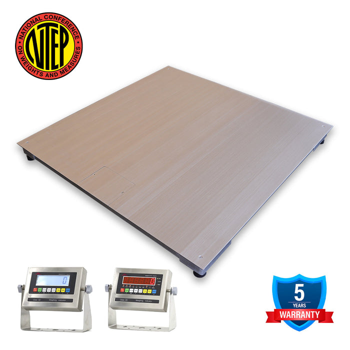 Liberty LS-800-SS-2x2 NTEP Certified (Legal For Trade) Washdown Floor Scale | 24" x 24" | Capacity of 1000 lbs, 2500 lbs & 5000 lbs