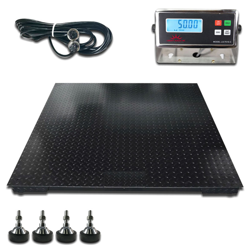 Liberty LS-700-4X4 Heavy Duty General Purpose Floor Scale | 48" x 48" | Capacity of 1,000 lbs, 2,500 lbs, 5,000 lbs, 10,000 lbs & 20,000 lbs