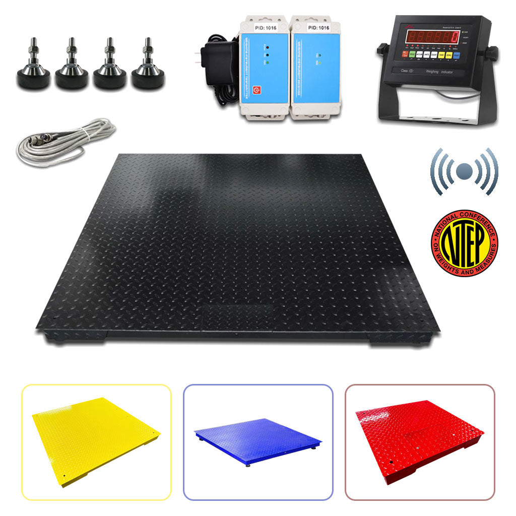 Liberty LS-800-W-5x8 NTEP Wireless Industrial Floor scales | 60" x 96" | Capacity of 1000 lbs, 2500 lbs, 5000 lbs, 10000 lbs & 20000 lbs