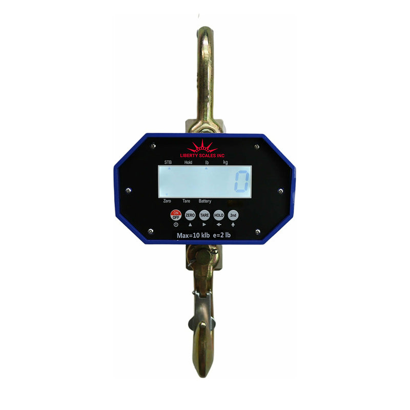 front view of industrial crane scale 10000 lbs in blue color