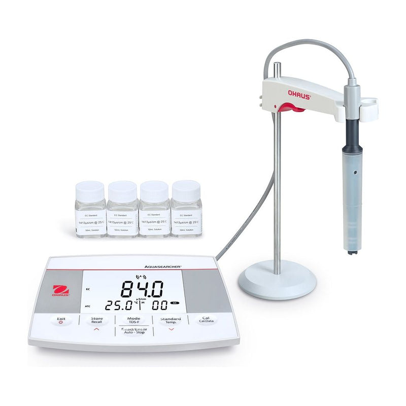 Ohaus AQUASEARCHER Benchtop Meters AB23EC-F,  0.0 – 199.9 μs/cm x ± .1%