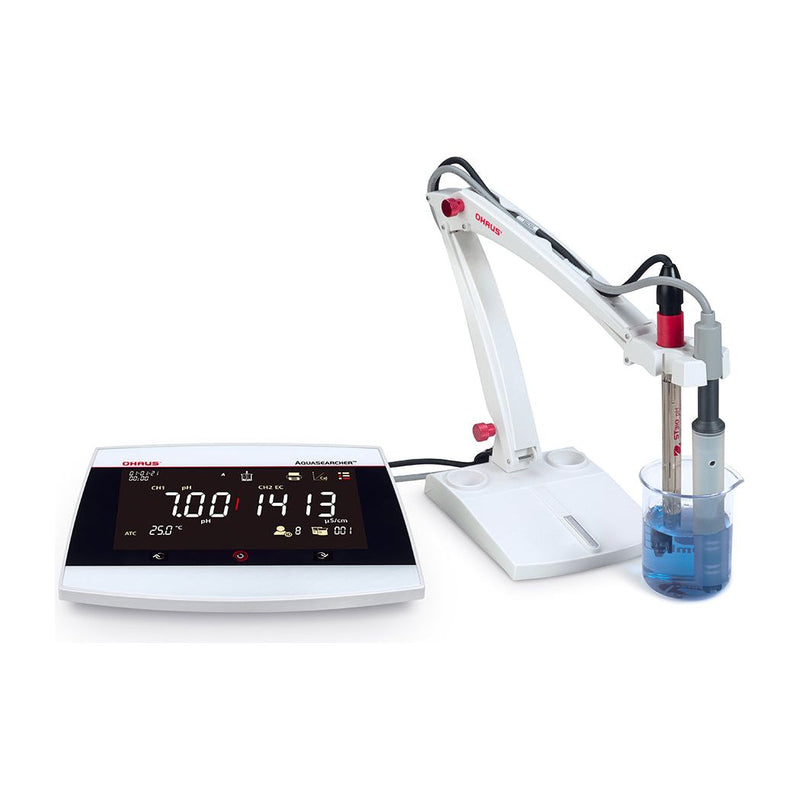 Ohaus AQUASEARCHER Multi-Parameter Bench Meter AB33M1-B,  -2.00 – 20.00 pH;-5 °C – 110 °C;-2000.00 – +2000.00 mV