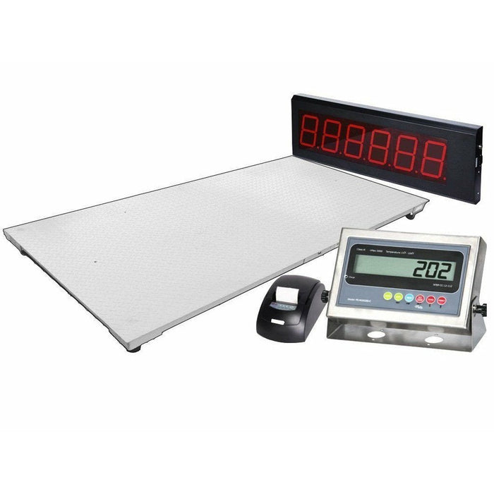 Liberty 60" x 84" Industrial Floor Scale with Printer & Scoreboard l 2500 lbs x .5 lb