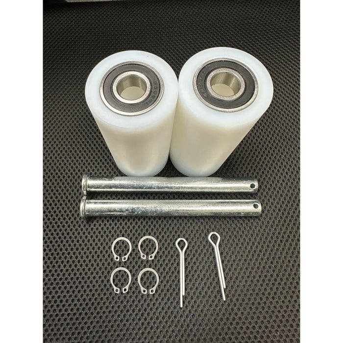 2” x 4” Nylon rollers with 2 pc bearing
