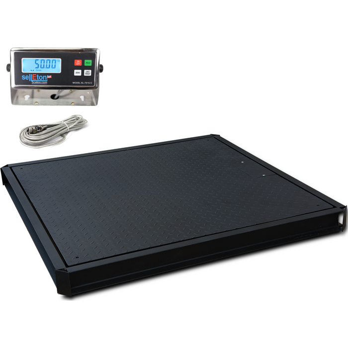 48 inch x 60 inch (4' x 5') Heavy Duty Floor Scale with Ramp & Printer 2500 lbs x .5 lb