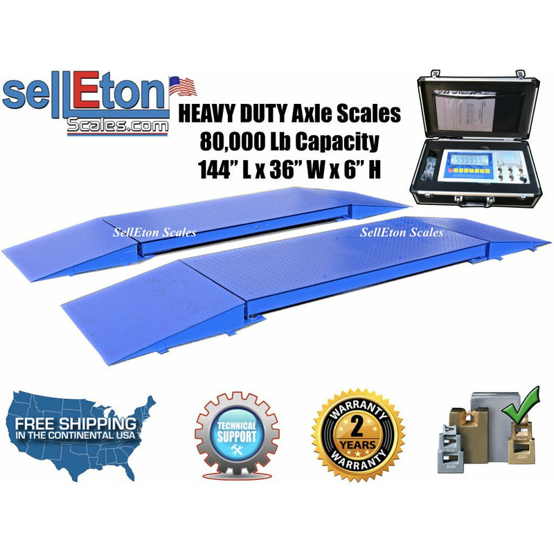 Liberty LS-80KX Heavy Duty 12' Truck Axle Scale 80,000 lbs capacity