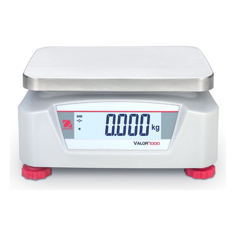OHAUS 9.65” x 7.48” Valor 1000 V12P6 Food-safe Scale 15 lb x 0.002 lb