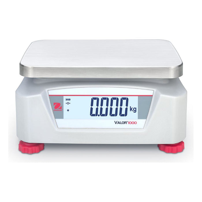 OHAUS 9.65” x 7.48” Valor 1000 V12P30 Food-safe Scale 60 lb x 0.01 lb