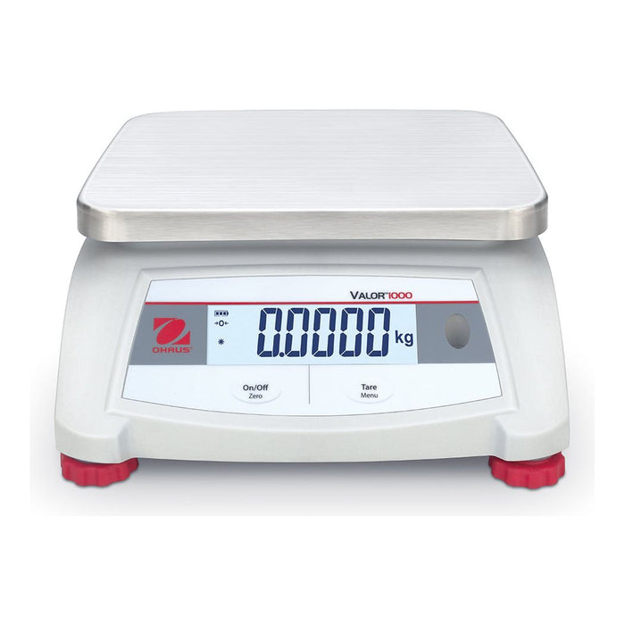 OHAUS 9.65” x 7.48” Valor 1000 V12P30 Food-safe Scale 60 lb x 0.01 lb