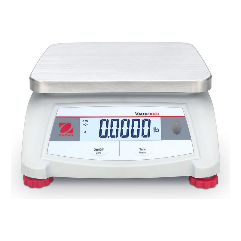 OHAUS 9.65” x 7.48” Valor 1000 V12P30 Food-safe Scale 60 lb x 0.01 lb