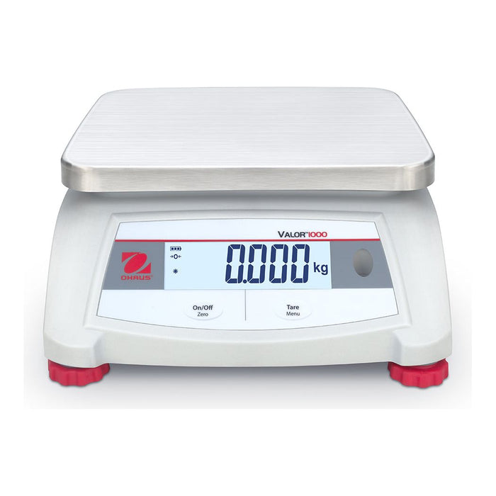 OHAUS 9.65” x 7.48” Valor 1000 V12P30 Food-safe Scale 60 lb x 0.01 lb
