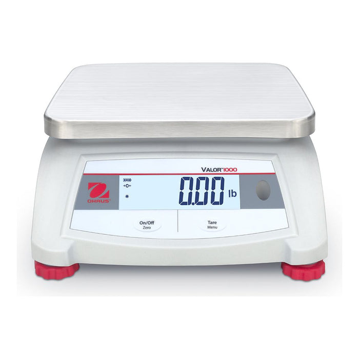 OHAUS 9.65” x 7.48” Valor 1000 V12P30 Food-safe Scale 60 lb x 0.01 lb