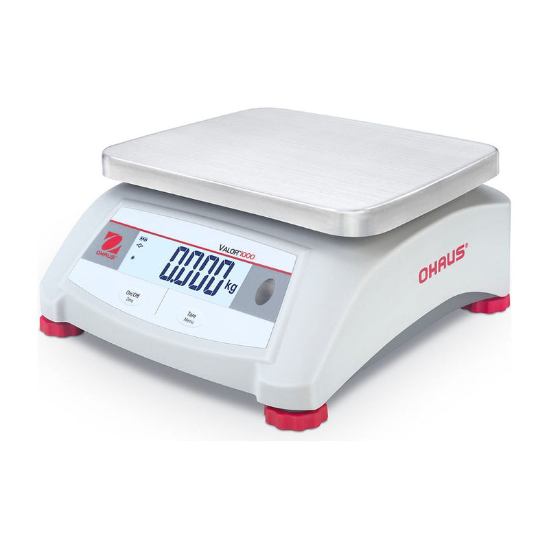 OHAUS 9.65” x 7.48” Valor 1000 V12P30 Food-safe Scale 60 lb x 0.01 lb