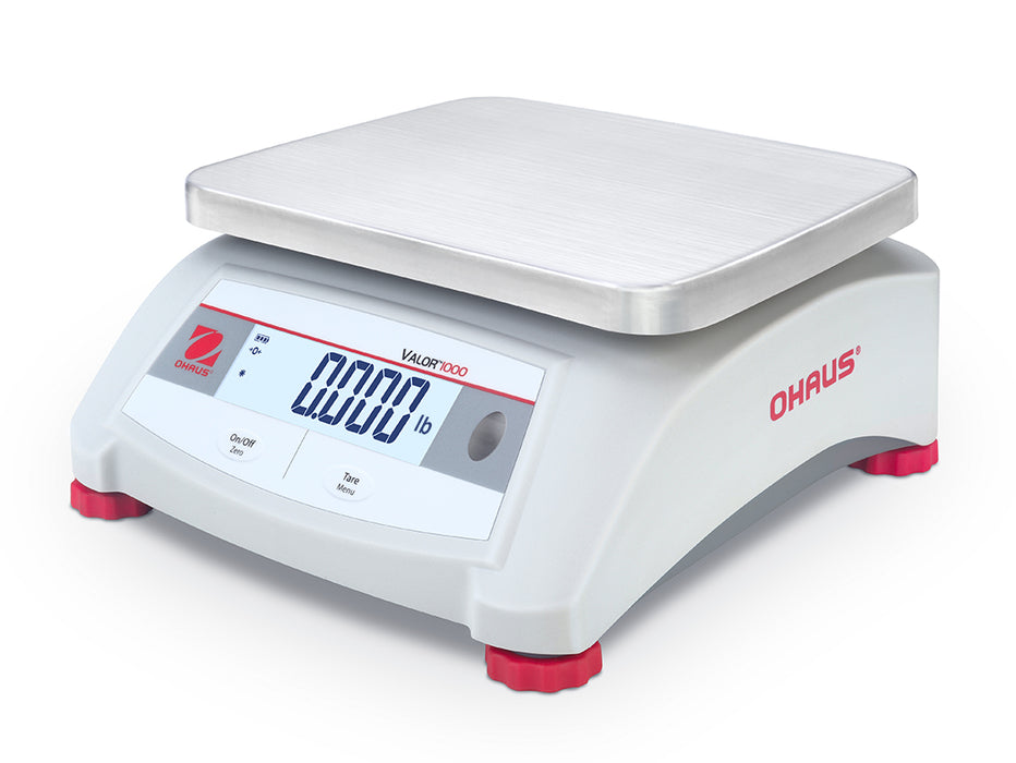 OHAUS 9.65” x 7.48” Valor 1000 V12P30 Food-safe Scale 60 lb x 0.01 lb