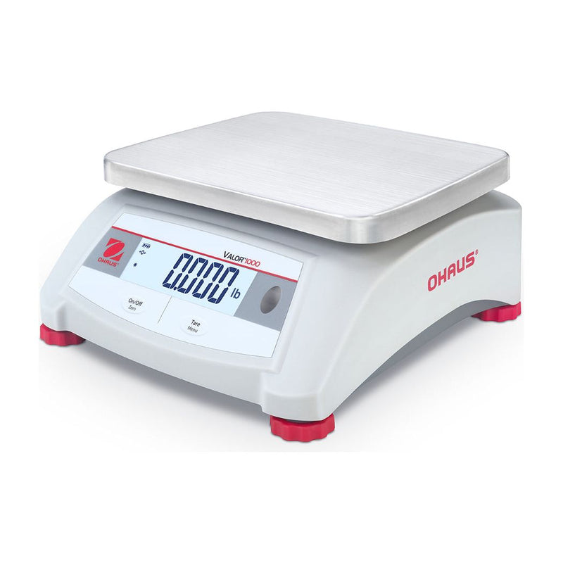 OHAUS 9.65” x 7.48” Valor 1000 V12P15 Food-safe Scale 30 lb x 0.005 lb
