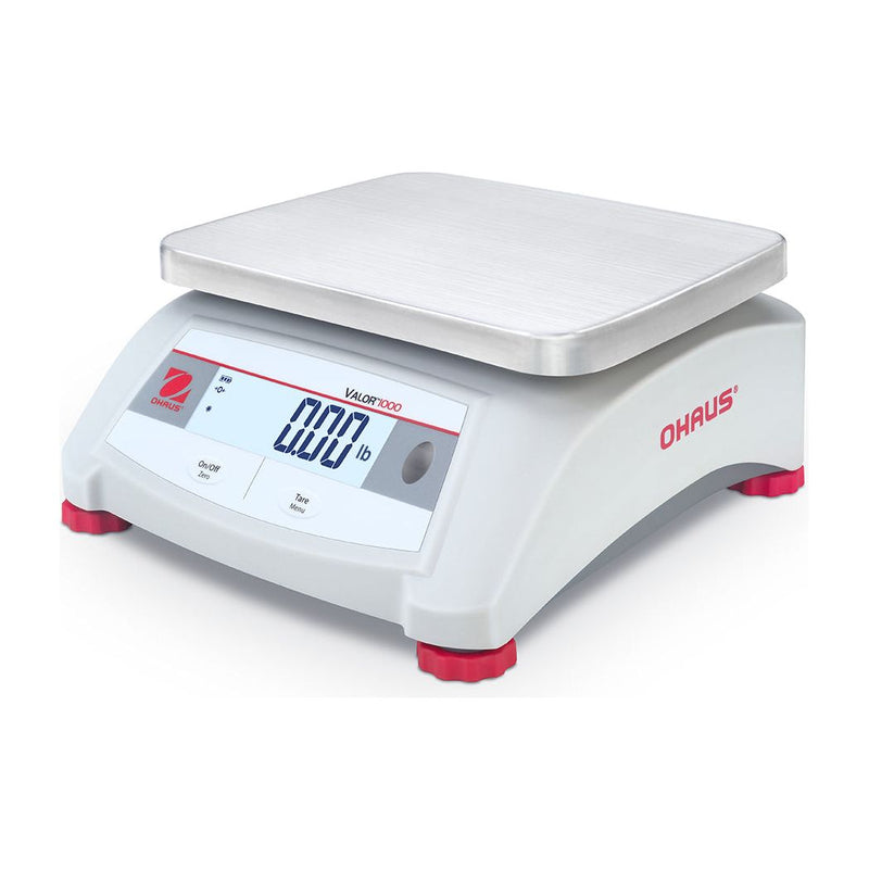 OHAUS 9.65” x 7.48” Valor 1000 V12P6 Food-safe Scale 15 lb x 0.002 lb