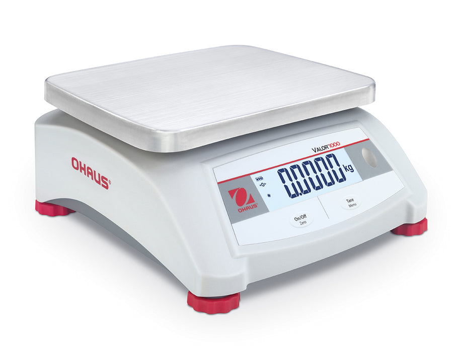 OHAUS 9.65” x 7.48” Valor 1000 V12P15 Food-safe Scale 30 lb x 0.005 lb