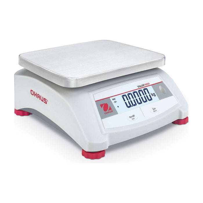 OHAUS 9.65” x 7.48” Valor 1000 V12P30 Food-safe Scale 60 lb x 0.01 lb