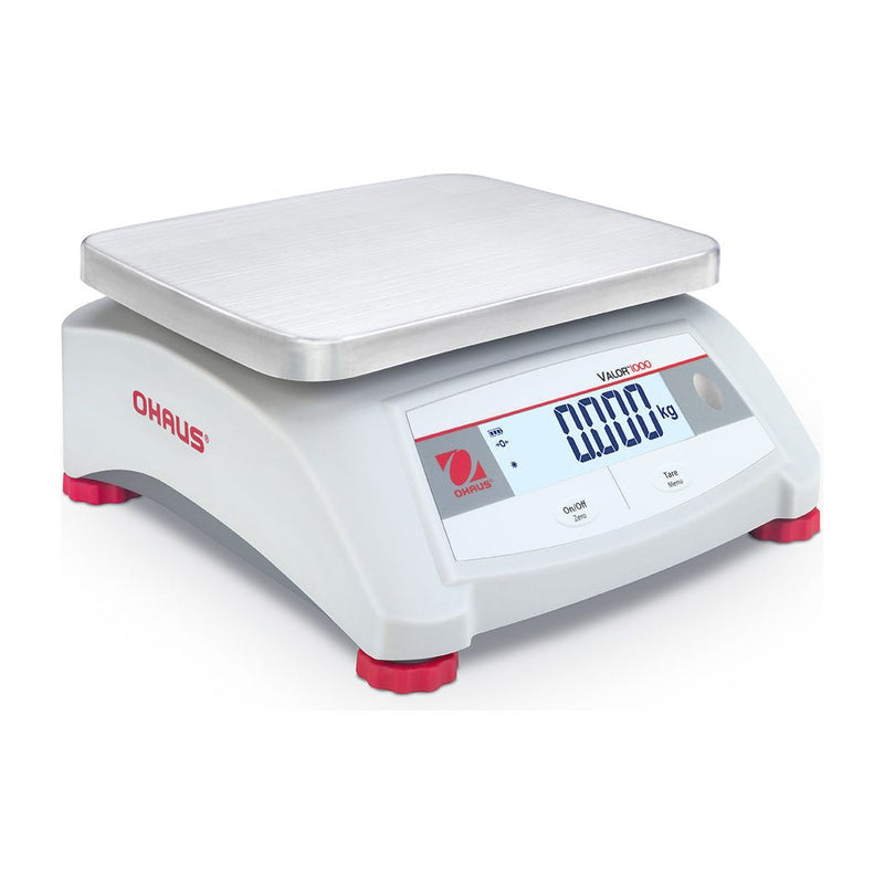 OHAUS 9.65” x 7.48” Valor 1000 V12P6 Food-safe Scale 15 lb x 0.002 lb