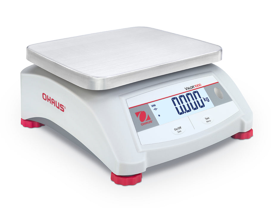 OHAUS 9.65” x 7.48” Valor 1000 V12P6 Food-safe Scale 15 lb x 0.002 lb