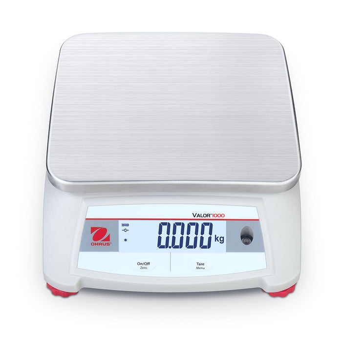 OHAUS 9.65” x 7.48” Valor 1000 V12P3 Food-safe Scale 6 lb x 0.001 lb