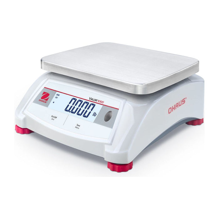 OHAUS 9.65” x 7.48” Valor 1000 V12P3 Food-safe Scale 6 lb x 0.001 lb