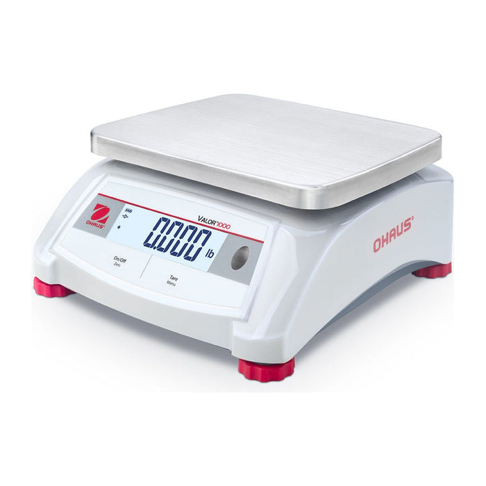 OHAUS 9.65” x 7.48” Valor 1000 V12P30 Food-safe Scale 60 lb x 0.01 lb