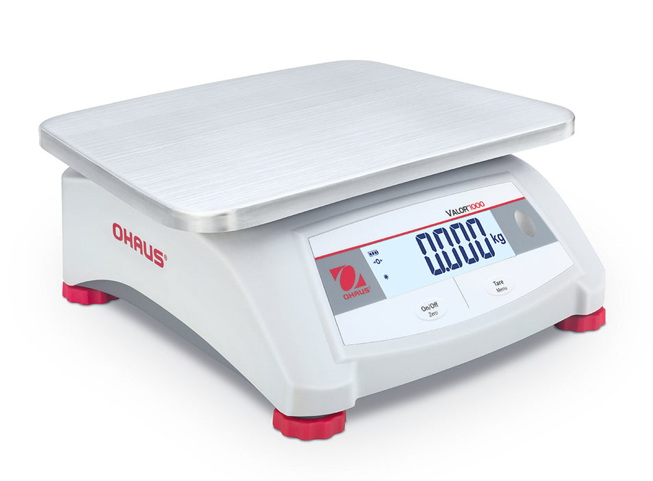 OHAUS 9.65” x 7.48” Valor 1000 V12P6 Food-safe Scale 15 lb x 0.002 lb