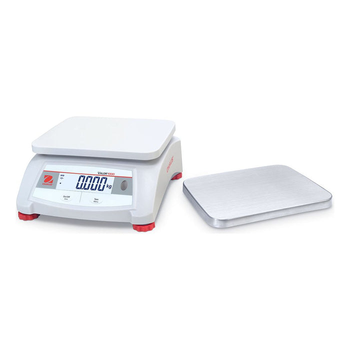 OHAUS 9.65” x 7.48” Valor 1000 V12P30 Food-safe Scale 60 lb x 0.01 lb