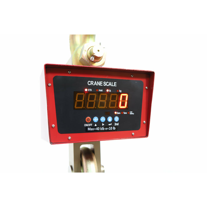 front view of heavy-duty crane scale with LED display to weigh up to 40000 lbs industrial weight